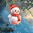 thumbnail image 5 of Christmas Snowman Ornaments, Red Hat Scarf Snow Man Ornament, New Acrylic Christmas Tree Decoration Doll, Car Rearview Hanging Decor, Christmas Surprise Gifts, Winter Wonderland Party Decor, 5 of 6