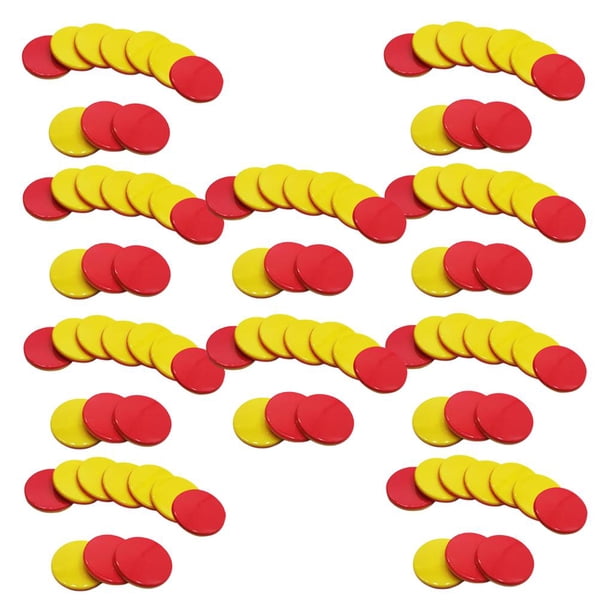 100x fichas de plástico Zulema Juego de Discos Marcadores de 1 pulgada Rojo amarillo