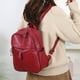 thumbnail image 4 of Mochila de cuero para hombre y mujer | Bolso de viaje de gran capacidad | Mochila de cuero sintético para portátil con múltiples bolsillos para la escuela, el trabajo y el uso diario, 4 of 6