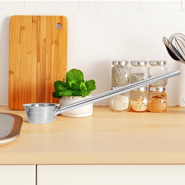 AURARMLET Cucharón De Acero Inoxidable Para Regar Plantas Y Vegetales Con Mango Y Capacidad Grande