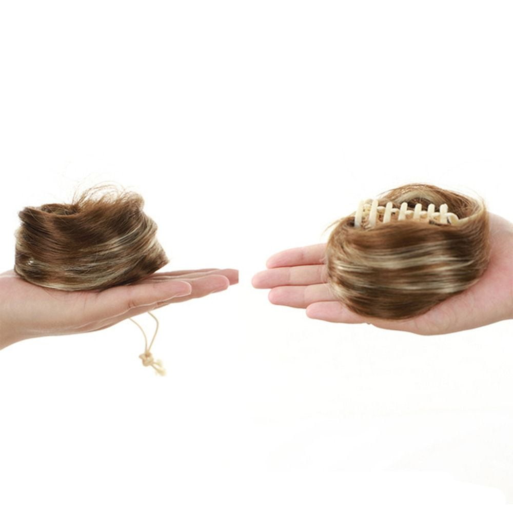 Fake Hair Bun Extensions Hairpieces Claw Clip Space Buns Hair Piece