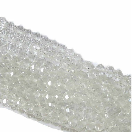 12mm Faceted Rondelle Bead Crystal Clear Faceted 6mm Rondelle, Loose Beads, 90 Piece Luster Glass Crystal, Loose Beads, ()