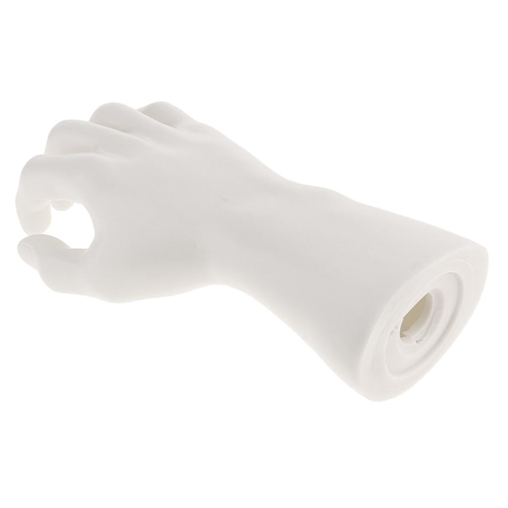 Dualoai 2 Pieces Male Mannequin Right Hand for Jewelry Bracelet Watch Ring Display 2pcs White