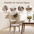 thumbnail image 5 of EOP Mid-Century Wooden Dining Chairs Set of 2, Farmhouse Upholstered Kitchen Dining Chairs with Curved Back, Modern Fabric Side Dining Chair for Dining Room, Restaurant, Beige, 5 of 11
