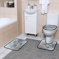 thumbnail image 6 of RMDQTR Shower Curtain and Rug Sets 4pcs Bathroom Sets Includes 12 Free Hooks 66" x 72" Gilded Coastal Fossil Watercolor, 6 of 8