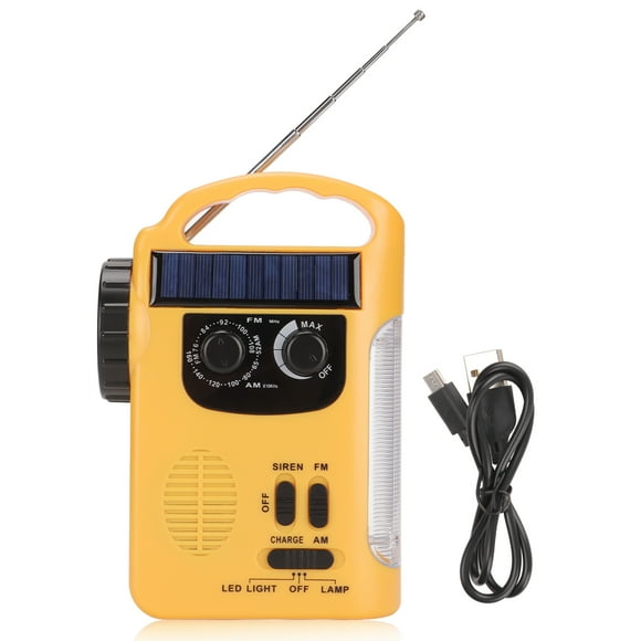 ZOUSSIQI RD339 Solar Hand Crank Radio High Brightness Stable Multipurpose FM AM Weather Radio with LED Flashlight for Outdoor EL225#16073