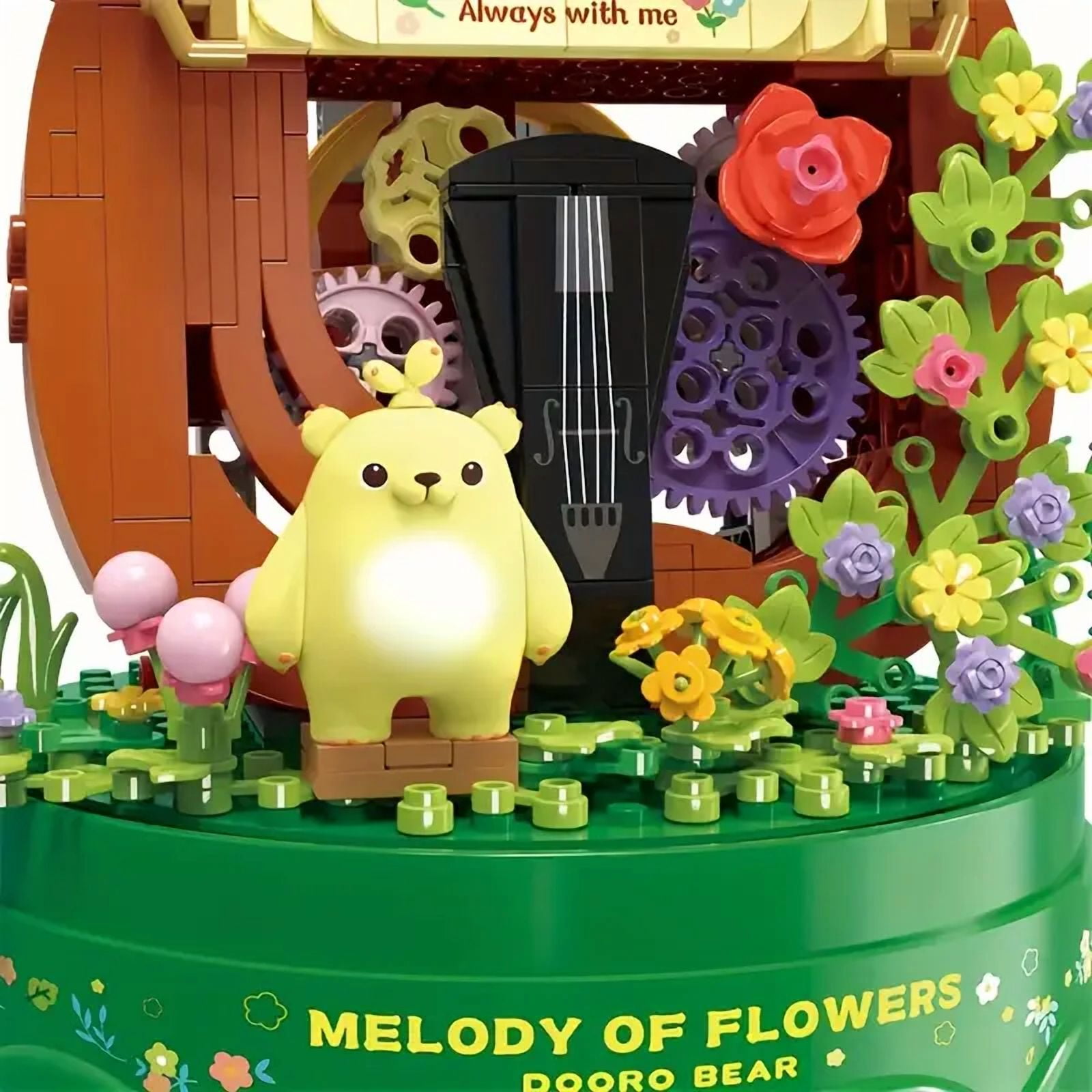 1000pcs Fantasy Violin Music Box Building Block Kit - Creative Instrument Model Set for Kids & Adults, DIY Musical Brick Toy with Functional Gears, Home Decor Gift