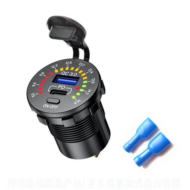 Cargador de coche modificado con pantalla a color y luz para caballos, cargador de coche deslumbrante con pantalla a color y carga rápida