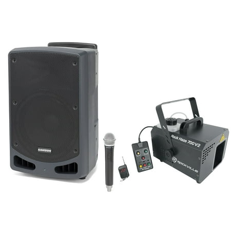 Samson Expedition XP312W-K 12" Portable PA Rechargeable Speaker, Bluetooth+Hazer