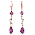 thumbnail image 2 of Galaxy Gold 14K Rose Gold Chandelier Earrings with Diamonds and Amethysts, 2 of 3