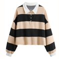 thumbnail image 1 of ICHUANYI Clearance Fashion Woman Causal Turndown Callor Printing Blouse Sleeve T-Shirt Button Tops(Beige, XL) ICHUANYI WER2023081201785, 1 of 5