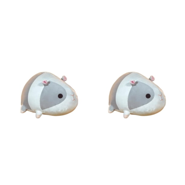 Bewildely Muñeco de peluche con forma de ratón, y Adorable relleno decorativo de dibujos animados para el hogar, muñecas para Club, cojín de gris claro 2Conjunto