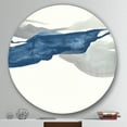 thumbnail image 3 of Designart 'Gouache Sapphire on Gray II' Geometric Metal Circle Wall Art, 3 of 3