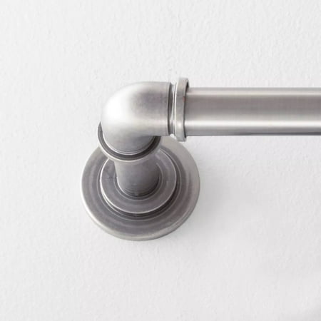 Threshold French Pipe Curtain Rod Nickel Antique Pewter Durable Steel Construction Adjustable Length 4 9 Inches W Walmart Com Walmart Com