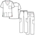 thumbnail image 4 of Maevn Red Penda Men's 3-Pocket V-Neck Top & Full Elastic 10-Pocket Cargo Pant Scrub Set, 4 of 5