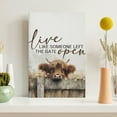 thumbnail image 3 of XUFX Live Like Someone Left the Gate Open Highland Cow Wall Art,Farm Cottagecore Animal Canvas Wall Art Decor for Home Living Room, Rustic Country Highland Cow Canvas Pictures 16x24inch Framed, 3 of 5