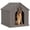 Grey, variant on Bifanuo Durable Dog House for Small to Medium Dogs, PP Material Weatherproof Puppy Shelter with Elevated Floor & Air Vents, Easy Clean, Gray, 26.2"L x 24"W x 26"H