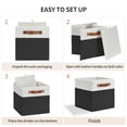 thumbnail image 7 of ENLOY Fabric Cube Storage Organizer Bins, 13x13 inch - 4 Pack Foldable Storage Cube Bins for Shelves, Large Capacity Storage Boxes with Leather Handle, Black, 7 of 7