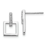 Sterling Silver White Ice Diamond Earrings 15x11 mm (0.05 cttw, I1-I3 Clarity, I-J Color)