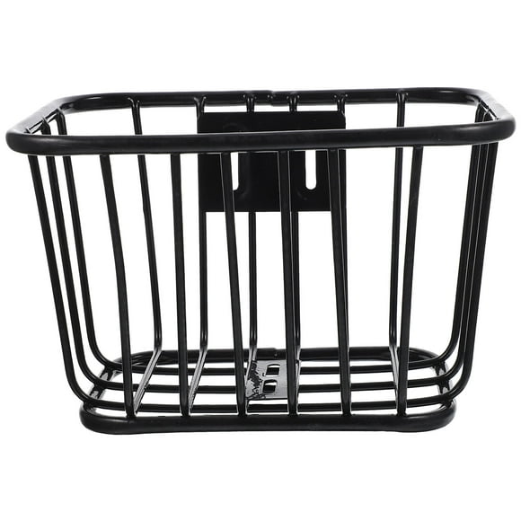 Cesta de hierro para bicicleta, cesta de scooter de gran capacidad, cesta con asa para bicicleta para niños, cesta hueca para bicicleta