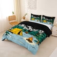 thumbnail image 2 of Catabedysis Starry Camping Bedding,Bear Tent Print Duvet Cover Full For Boys,Multicolor,Black Reversible,3pcs,1 Duvet Cover and 2 Pillowcases, 2 of 6