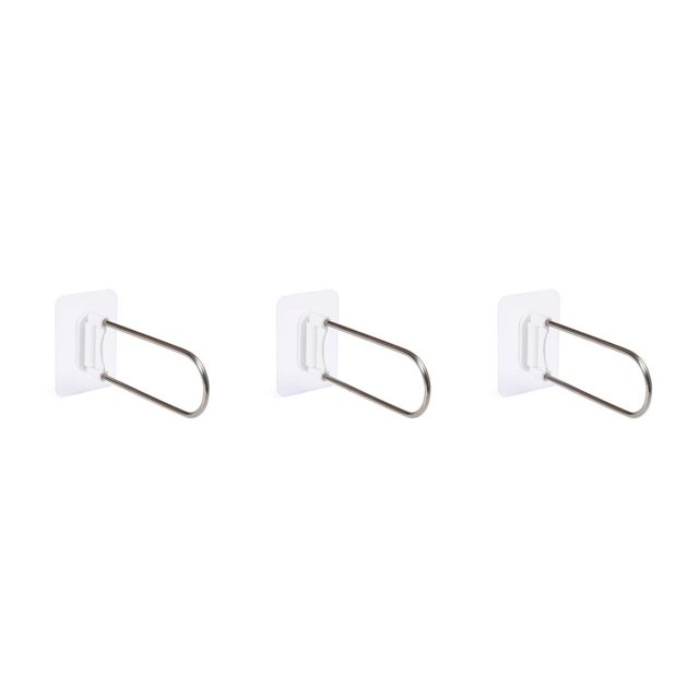 Bearachild Perchero de PVC, estante de almacenamiento, adhesivo portátil, sin clavos, para baño, balcón, abrazaderas, soporte organizador, Type1 NO1