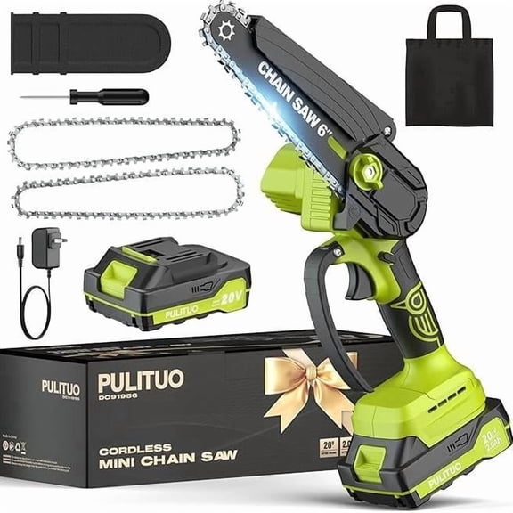Mini Cordless Chainsaw 6-Inch, Electric Handheld Battery-Powered Saw for Branches, Wood Cutting, Pruning, Yard Tools, Gifts for Men, Dad, Husband