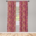 thumbnail image 3 of Ambesonne Paisley Curtains, Vivid Flowers and Dots, Pair of 28"x63", Multicolor, 3 of 5