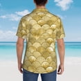 thumbnail image 4 of Sikiie Mermaid Fish Scale Print Men's Hawaiian Shirt, Summer Beach Button Pocket Short Sleeve T-Shirt,3X-Large, 4 of 7