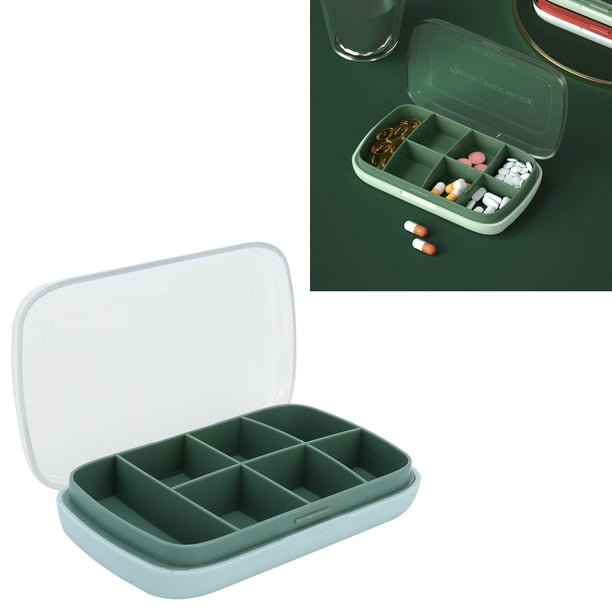 Contenedor de caja de ABS caja de tableta sellada portátil contenedor de medicina de almacenamiento de gran capacidad de 7 rejillas verde para viajes ANGGREK Otros
