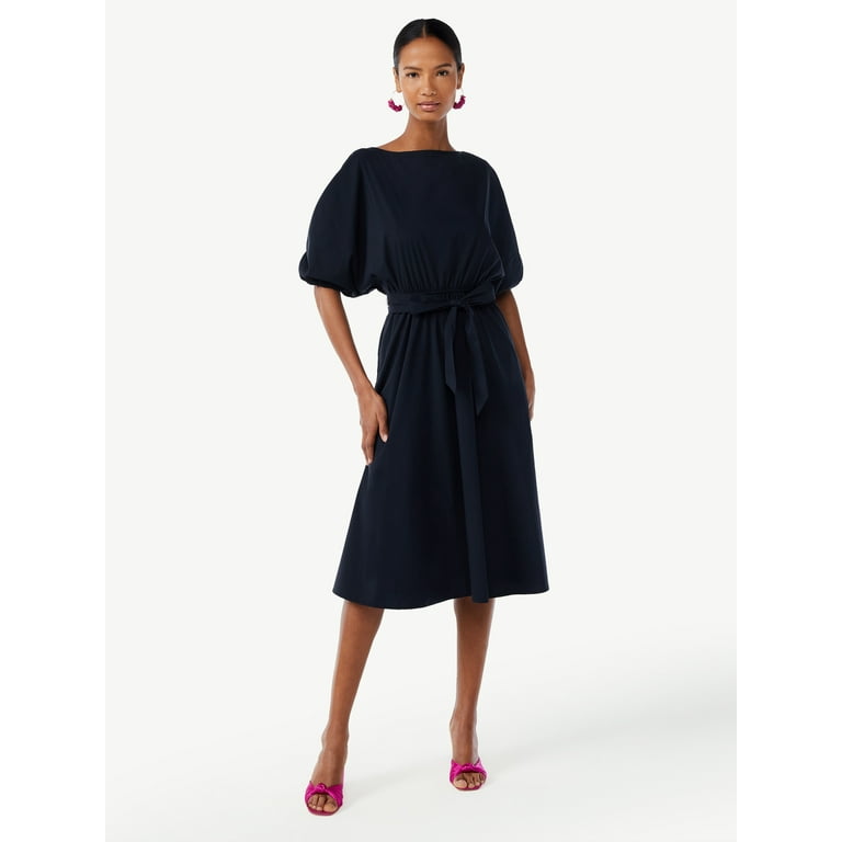 Tie front midi clearance dress
