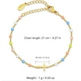 thumbnail image 4 of 14K Gold Plated Cross Beaded Bracelet for Women, Religious Faith Cross Adjustable Stainless Steel Bracelet Link Chain Bracelet Confirmation Jewelry Gifts for Women, 4 of 6
