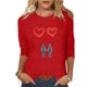 thumbnail image 2 of Xuyuer Women's Casual Daily Round Neck Three-Quarter Sleeve Loose T-Shirt, Comfortable 3/4 Sleeve Top for Spring Summer Everyday Fashion and Relaxed Weekend Wear, 2 of 5
