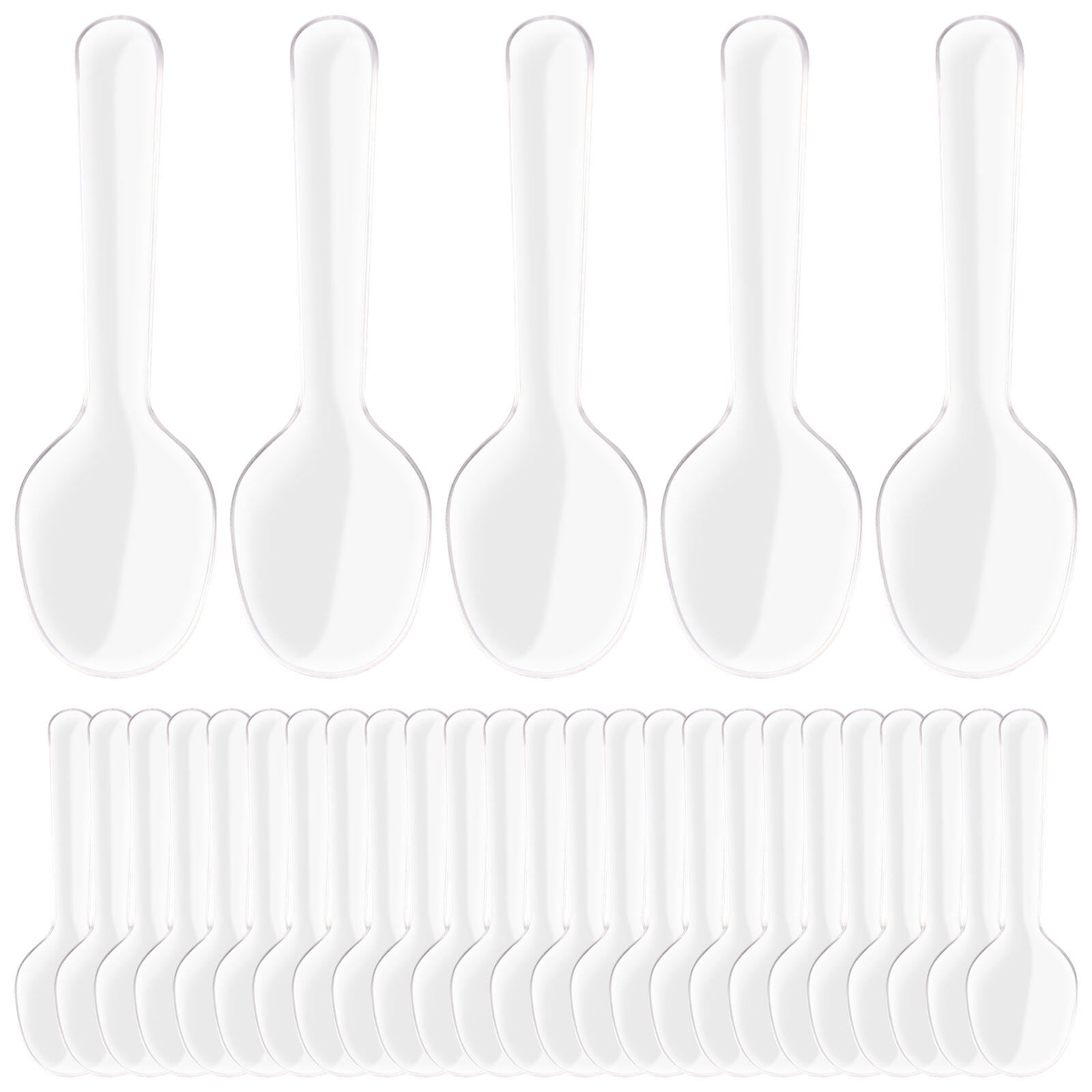 200 Pcs Clear Plastic Spoons Disposable Flatware Spoons for Jelly Ice