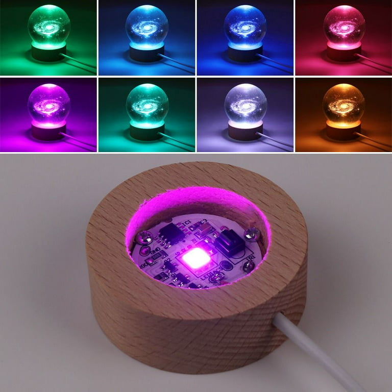 Dimming LED Base for Crystal Display Glass Art Wood Rectangle 6