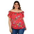 thumbnail image 1 of Blusa manga corta con moÃ±o Tallas Extras, 8933 (Rojo) rojo 42 Zenobia BL-ZEN-8933-ROJO, 1 of 6