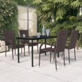 thumbnail image 1 of vidaXL 5 Piece Outdoor Dining Set Brown and Black, 1 of 5