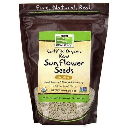 Sunflower Seeds, Certified Organic, Raw, Unsalted Now Foods 16 oz Bag ...