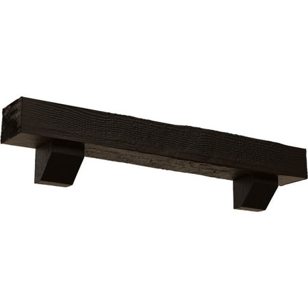 

Ekena Millwork 4 H x 6 D x 48 W Rough Sawn Faux Wood Fireplace Mantel Kit w/ Ashford Corbels Premium Hickory