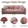 thumbnail image 4 of Holaki Mid Century 86" Modern Couch for Living Room, Lambswool Fabric 3 Seater Sofa, Solid Wood Frame and Stable Metal Legs Couch with 2 Pillows, Apartment Small Space, Pink, 4 of 7