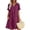 Wine, variant on IUYRTFE Women's Plus Size Cotton Linen V-Neck Button Down Short Sleeve Shift Dress with Pockets Summer Casual