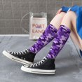 thumbnail image 7 of Women's Knee High Socks Purple Camouflage Thermal Soft Knee Long Socks, 7 of 7