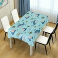 thumbnail image 7 of GZHJMY Dolphin Square Tablecloth, Waterproof Stain Wrinkle Resistant Washable Polyester Table Cover for Picnic Dinner Holiday Kitchen Party Decor, 60 x 60 in Home Decor, 7 of 7