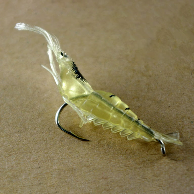 5Pcs/Set Fishing Shrimp Biat Artificial Lifelike Shrimp Shaped Fishing Soft Lure  Bait Tackle Soft Bass Swimbaits for Freshwater Saltwater 