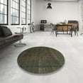 thumbnail image 3 of Ahgly Company Indoor Round Abstract Coffee Brown Abstract Area Rugs, 4' Round, 3 of 6