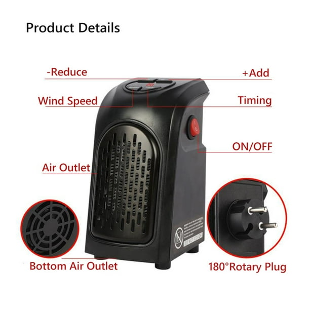 Chauffage de pièce Mini chauffage portable, radiateur soufflant électrique  rotatif, radiateur de bureau pour voiture à domicile, deux vitesses  réglables, autre, mise à jour