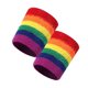 thumbnail image 1 of Striped Wrist Sweatbands Athletic Sports Tennis Football Basketball Cotton Rainbow color Gay Pride Terry Cloth Wristbands 2 Pack 8 x 8cm, 1 of 5