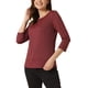 thumbnail image 4 of INSPIRE CHIC Blusa de Cuello Barco de Cuadros para Mujer con Manga 3/4 XS Rojo Cuadros, 4 of 6