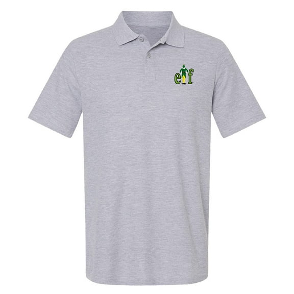 Elf Movie Logo Cotton Polo Shirt, Athletic Heather, 3X-Large
