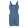 thumbnail image 5 of under $5 JINMGG Shorts for Women $5 Spring and Summer Solid Tight Waistband Sleeveless Square Neck Short Jumpsuit Blue M, 5 of 7